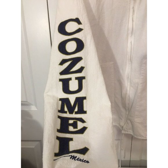 La Iguana Hoodie Full Zip Jacket Vtg 90 Cozumel Mexico Sz‎ M White Rare - Picture 5 of 7